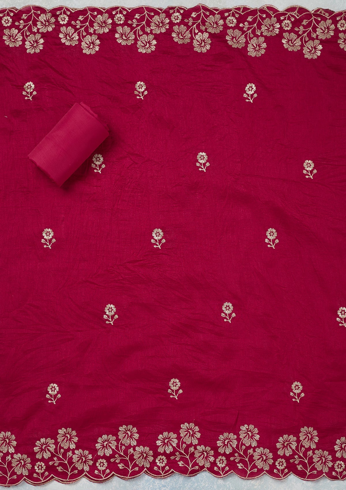 Mustard Zariwork (Gold) Soft Raw Silk Unstitched Salwar Suit