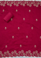 Mustard Zariwork (Gold) Soft Raw Silk Unstitched Salwar Suit