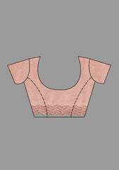 Baby Pink Stonework Satin Saree