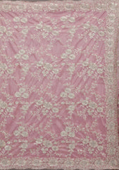 Baby Pink Zariwork Tissue Saree