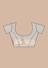 Beige Mirrorwork Silk Saree