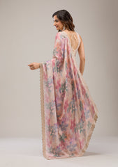 Beige Stonework Georgette Saree