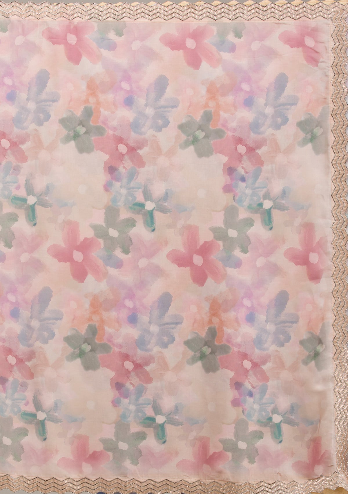 Beige Stonework Georgette Saree