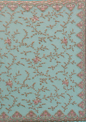 Beige Zariwork Net Saree