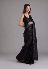 Black Sequins Georgette Designer Saree