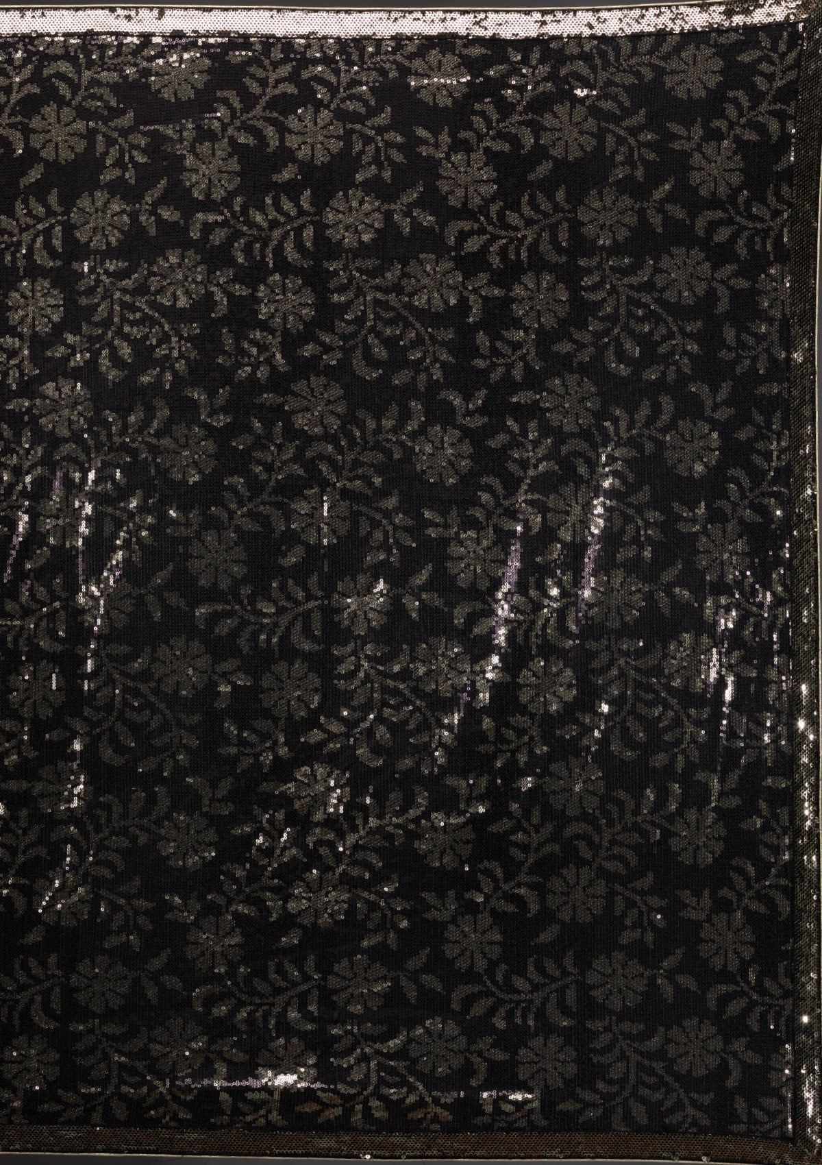 Black Sequins Georgette Saree