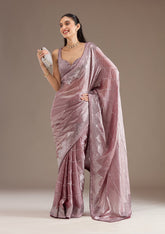 Mauve Sequins Tissue Saree
