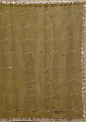 Mehendi Mirrorwork Tissue Saree