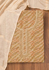 Mehendi Printed Organza Unstitched Salwar Suit