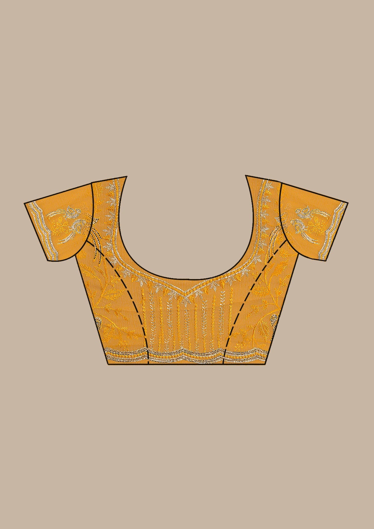 Mustard Stonework Chiffon Saree