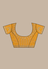 Mustard Stonework Chiffon Saree