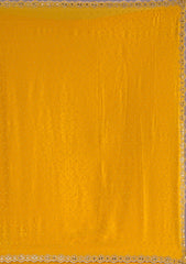 Mustard Stonework Semi Crepe Saree