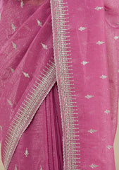 Onion Pink Zariwork Tissue Saree