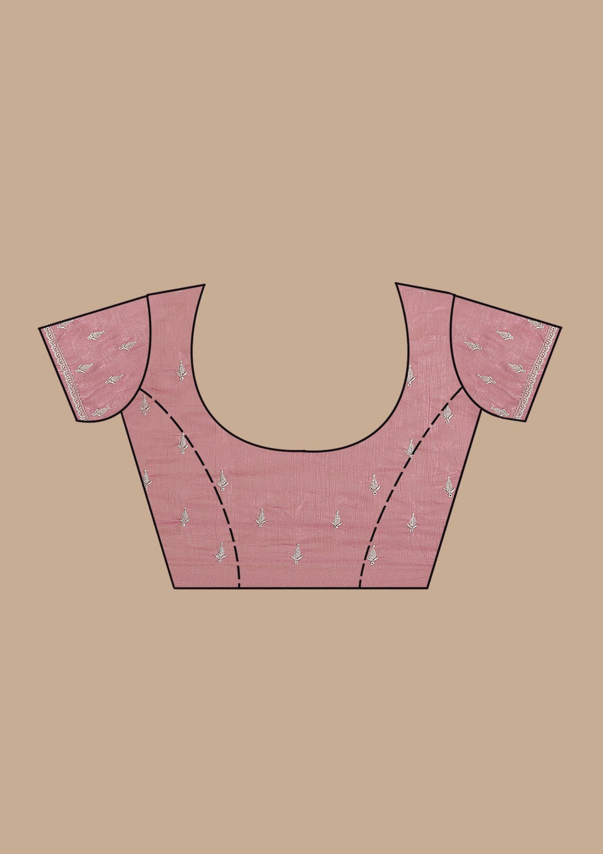 Onion Pink Zariwork Tissue Saree