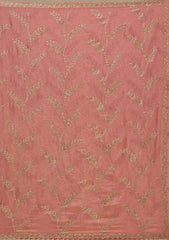 Peach Stonework Tissue Saree
