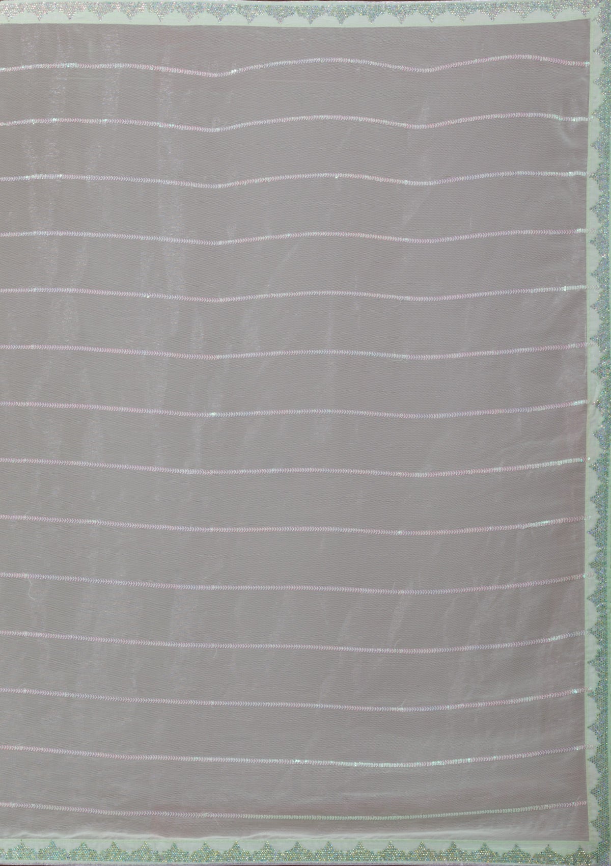 Pista Green Sequins Chiffon Designer Saree