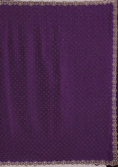 Purple Stonework Semi Crepe Saree