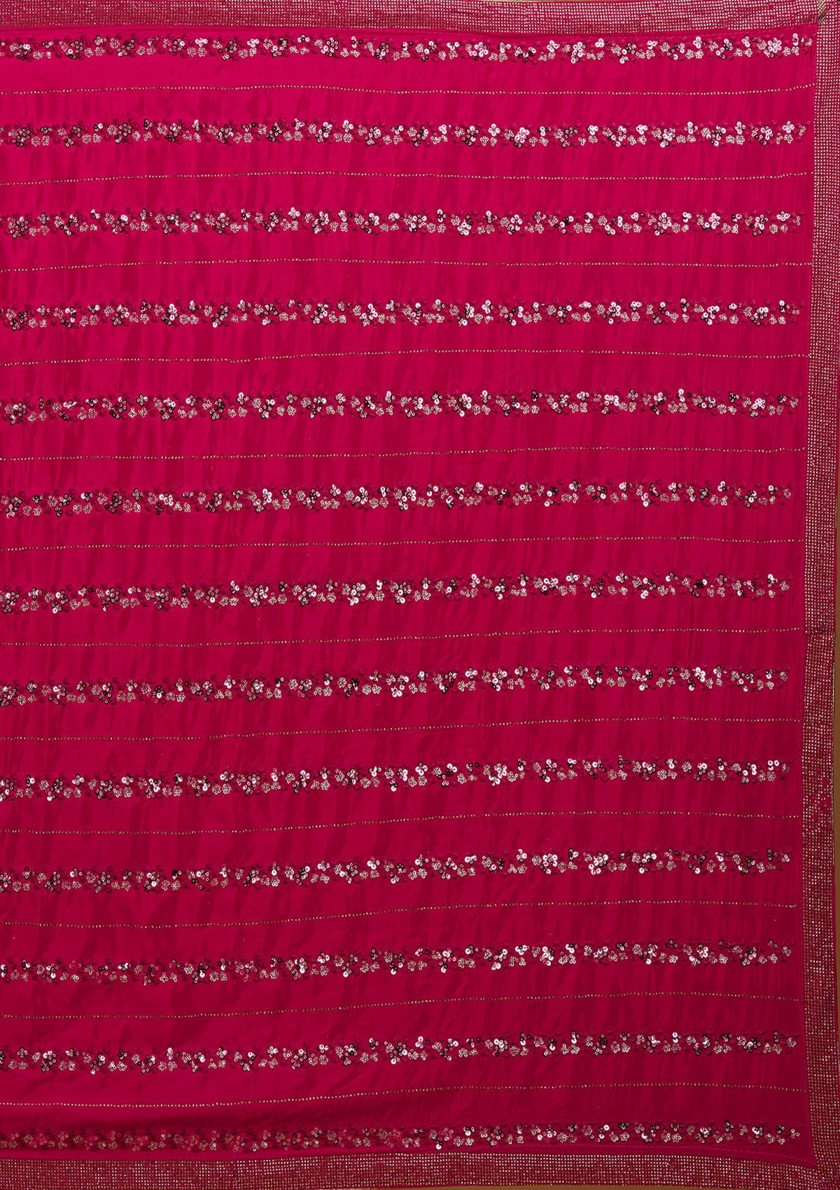 Rani Pink Swarovski Semi Crepe Designer Saree