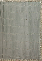 Sea Green Mirrorwork Georgette Saree