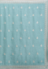 Sea Green Zariwork Tissue Saree