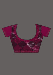 Wine Sequins Georgette Saree