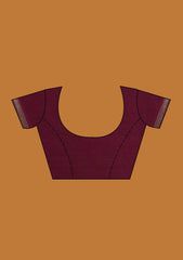 Wine Swarovski Semi Crepe Designer Saree