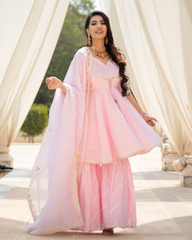 Pink Rhythm Gota Sharara Set