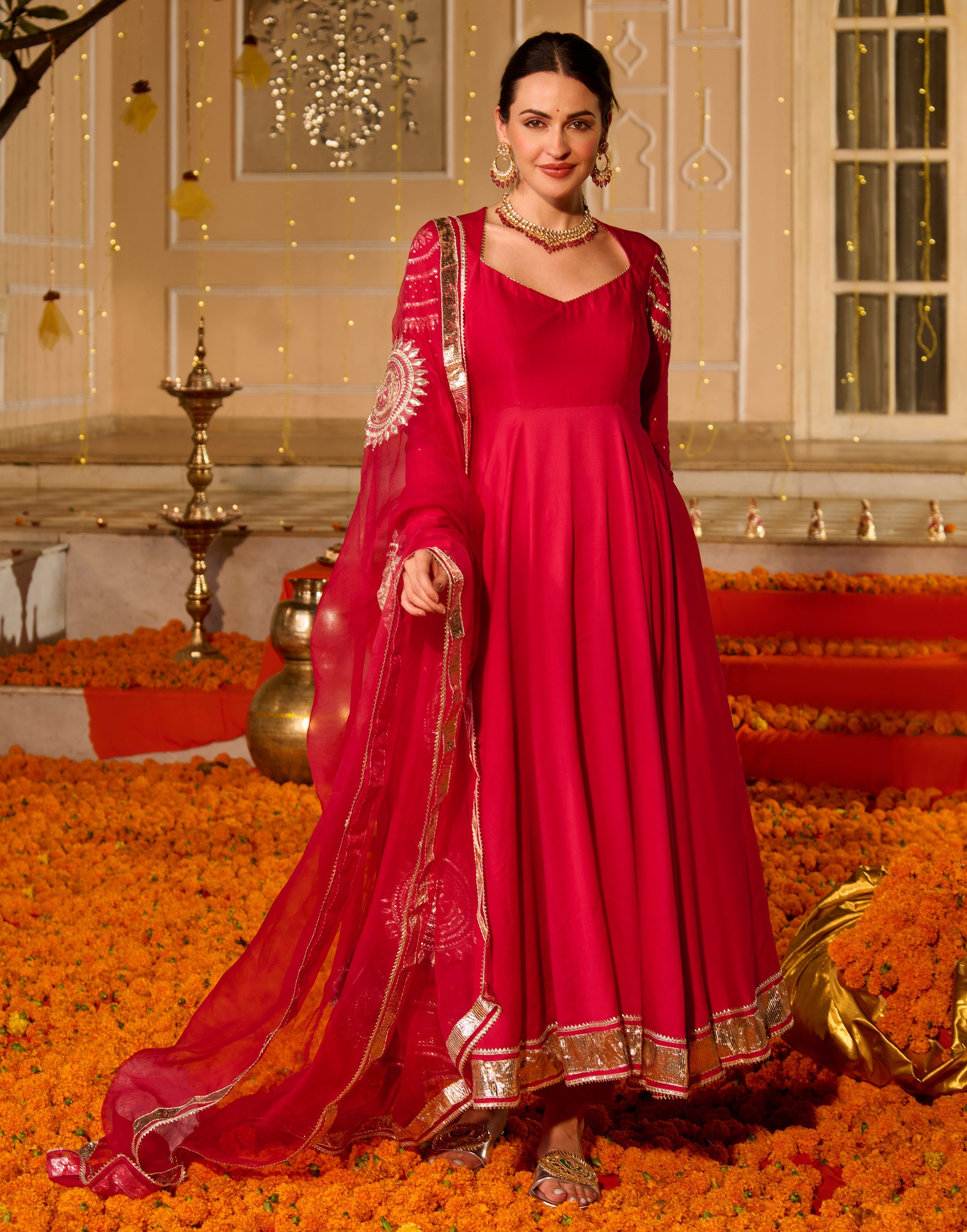 Jyoti Pink Solid Chanderi Suit Set