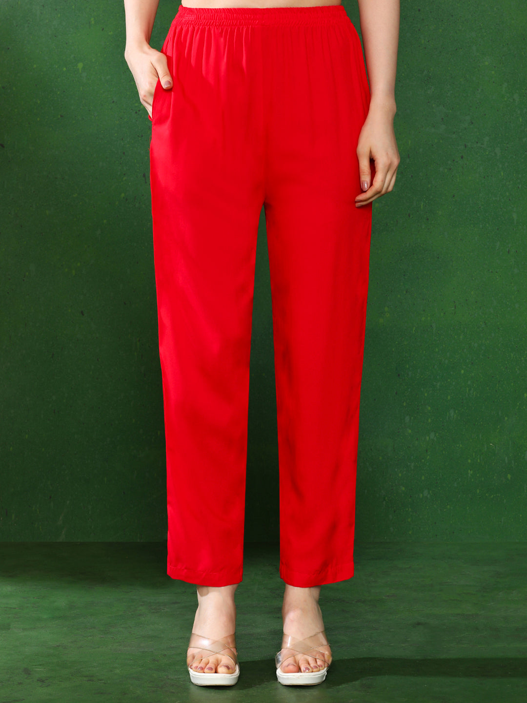 Floral Embroidered Straight Kurta & Trousers Sets