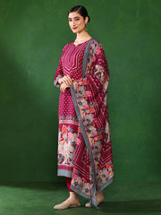Floral Embroidered A-Line Kurta & Trousers Sets