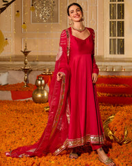 Jyoti Pink Solid Chanderi Suit Set