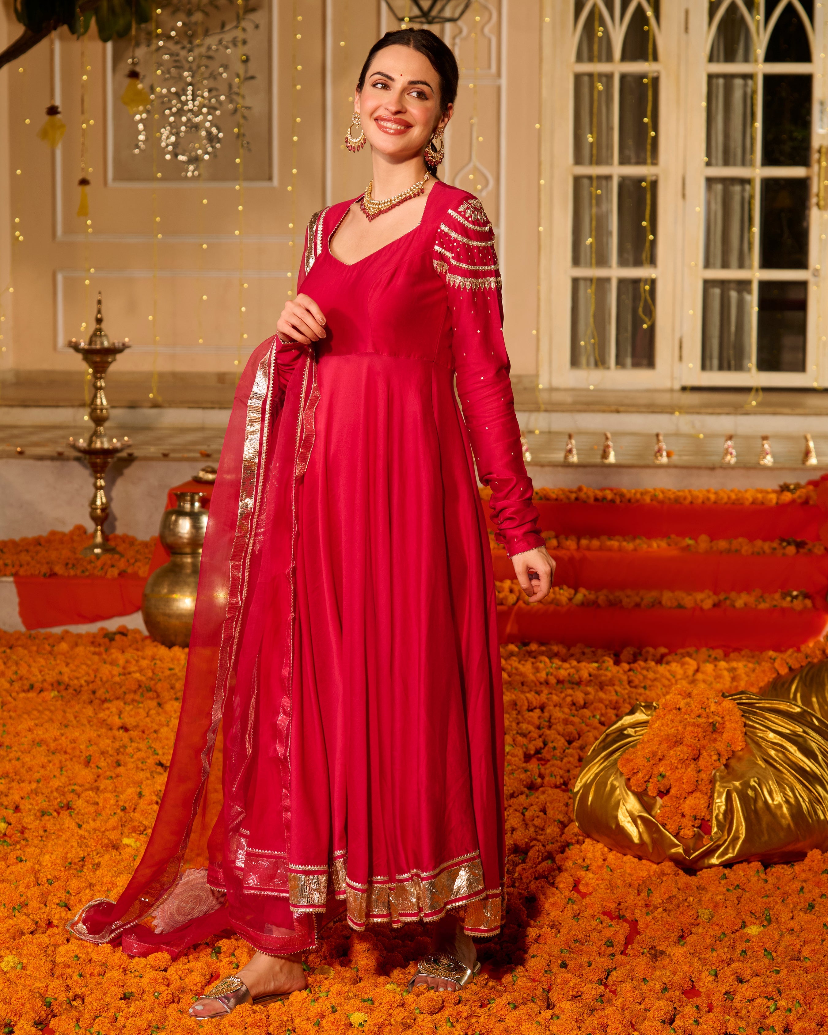Jyoti Pink Solid Chanderi Suit Set