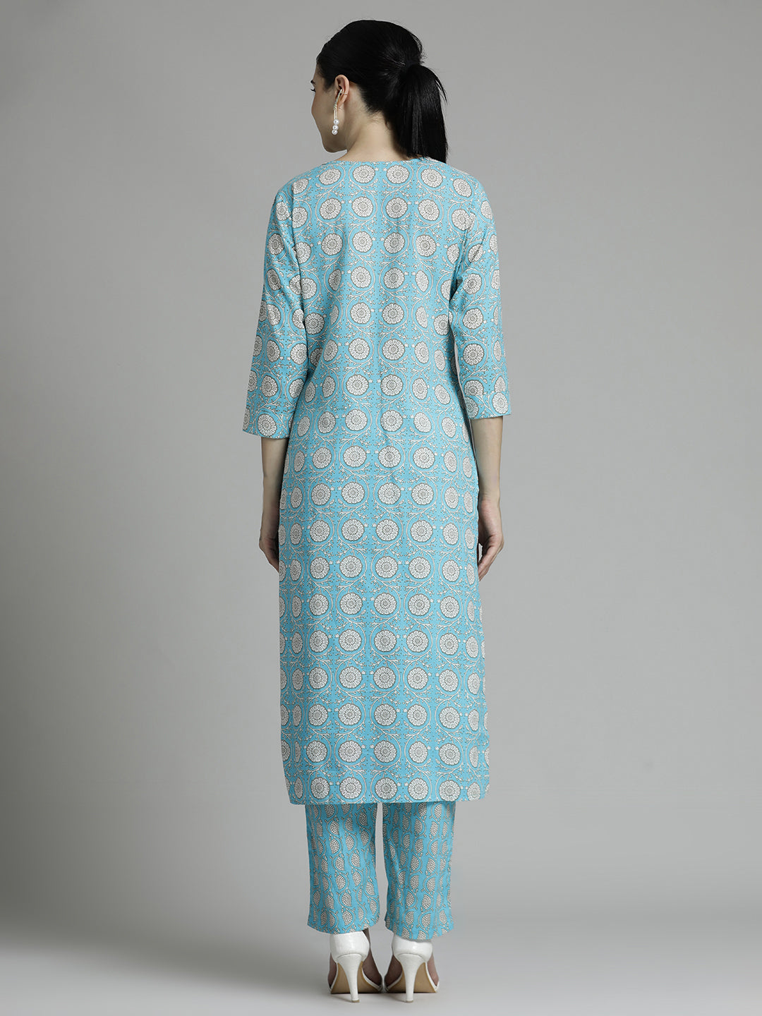 Floral Printed Pure Cotton Kurta Set With Dupatta