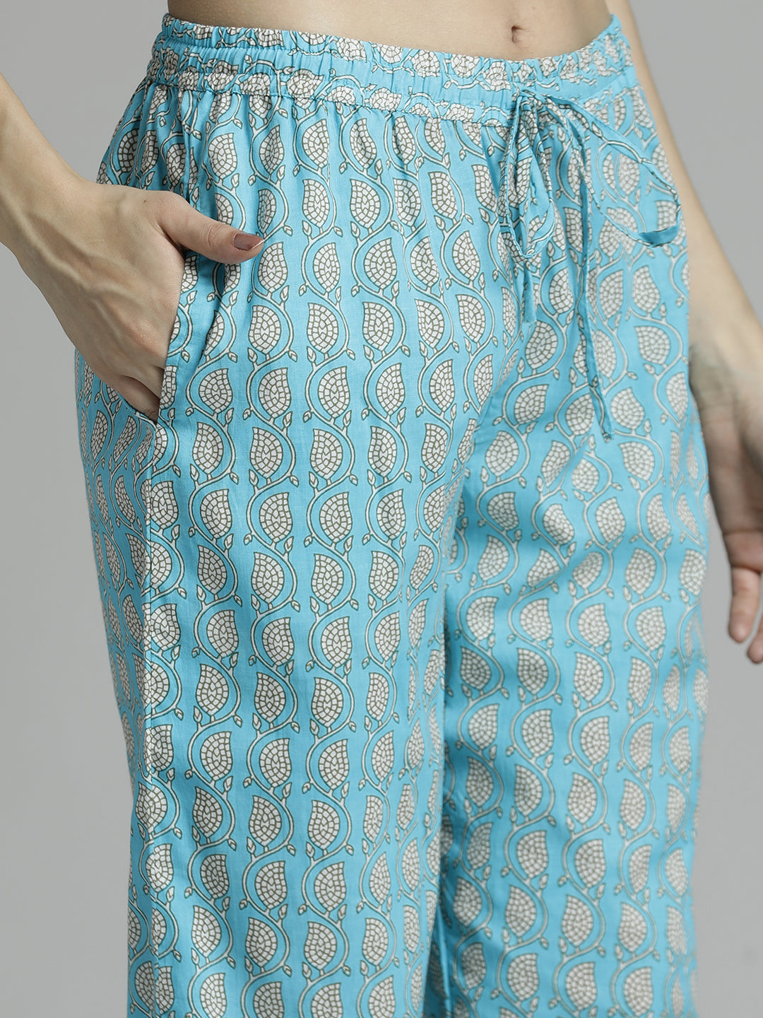 Floral Printed Pure Cotton Kurta Set With Dupatta