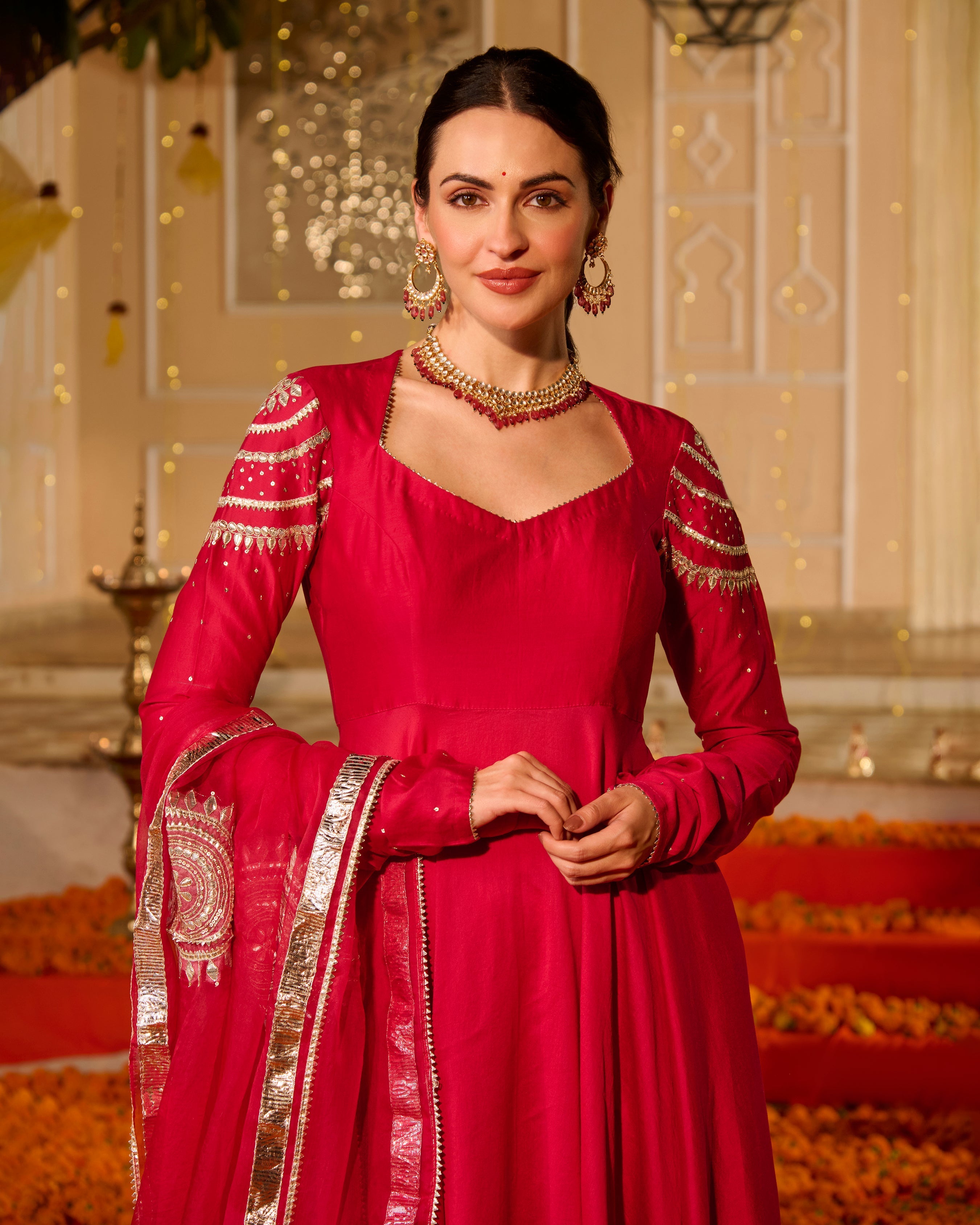 Jyoti Pink Solid Chanderi Suit Set