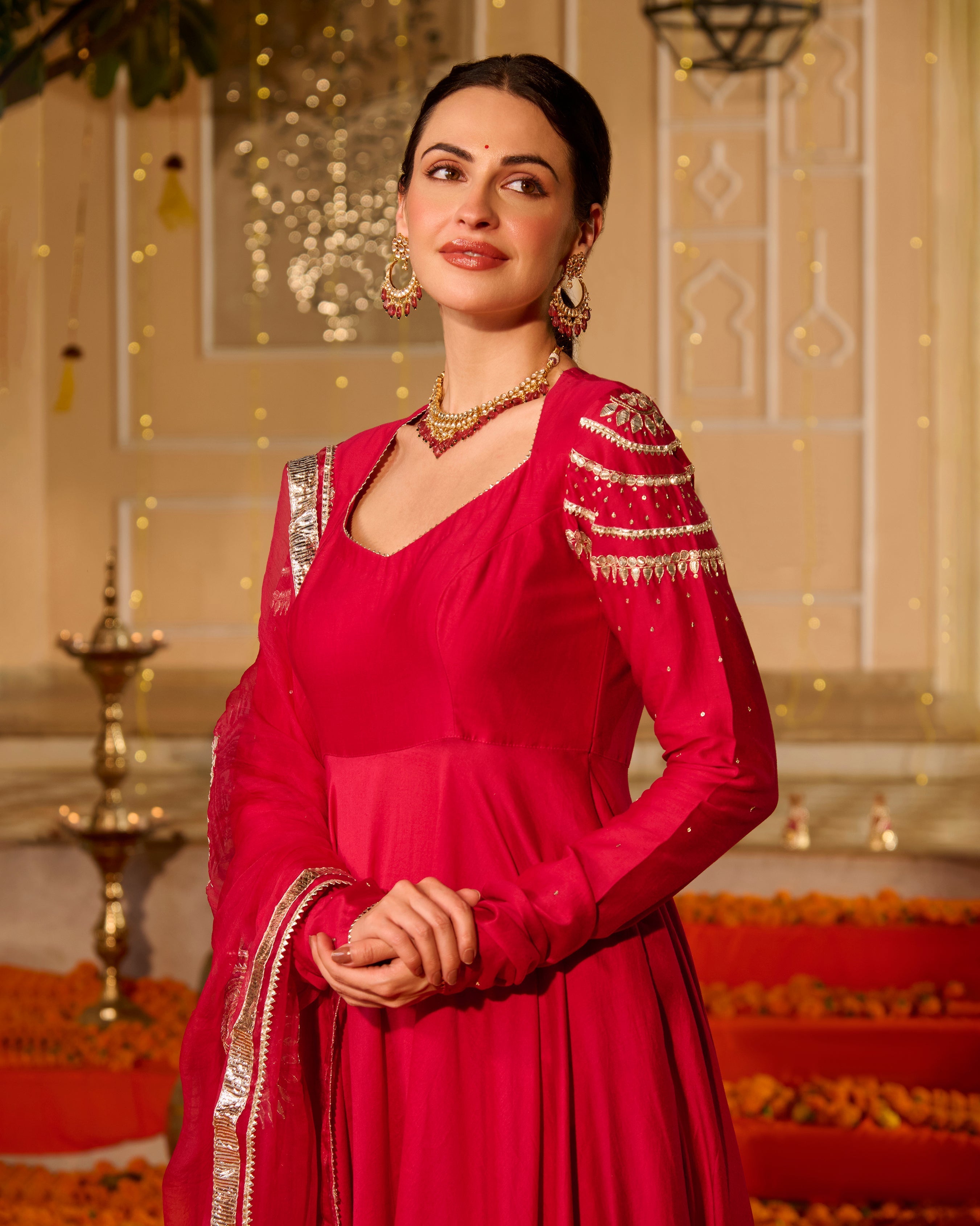 Jyoti Pink Solid Chanderi Suit Set