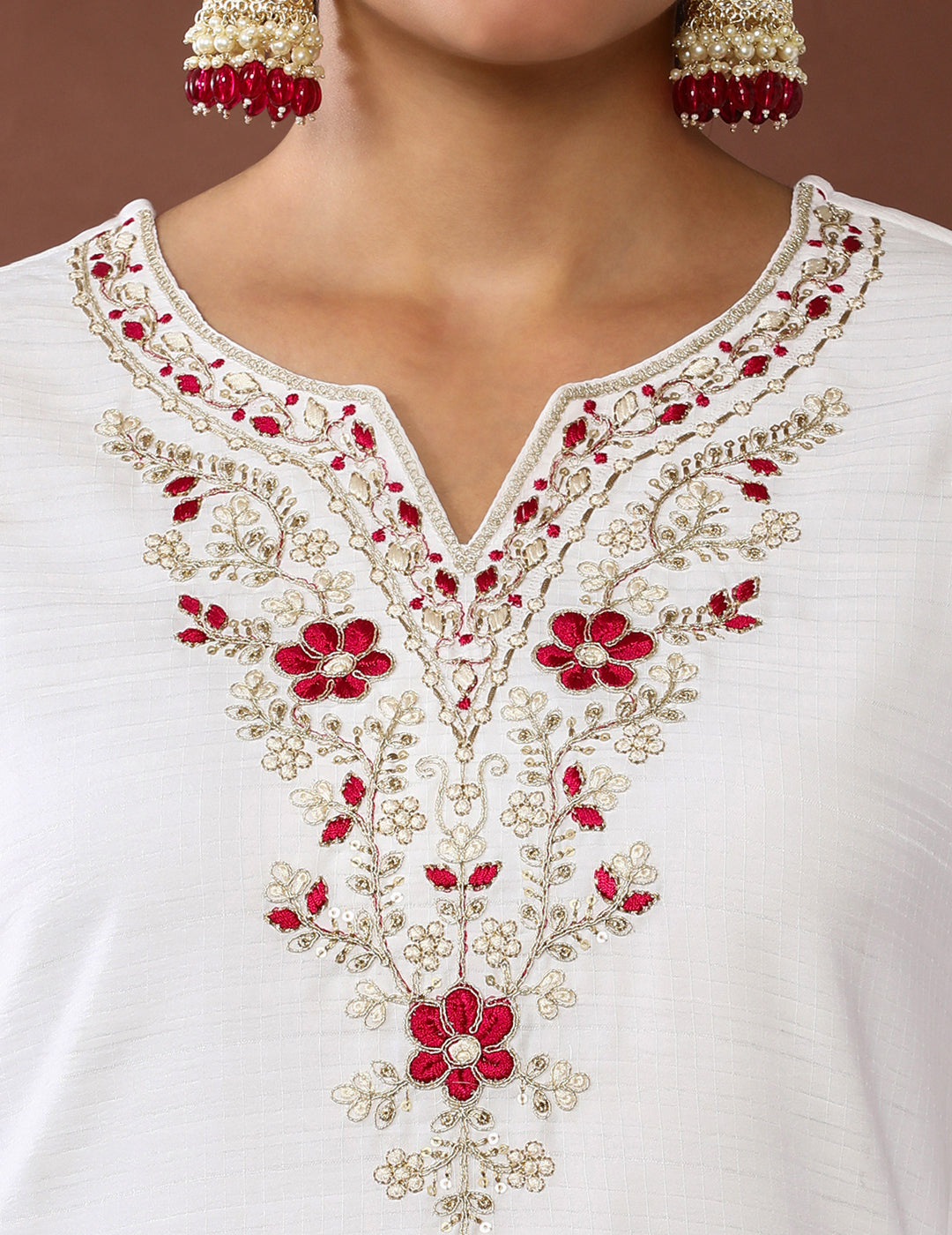 Floral Embroidered Kurta & Trousers Sets