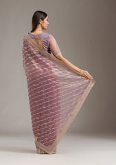 Purple Zariwork Art Silk Saree