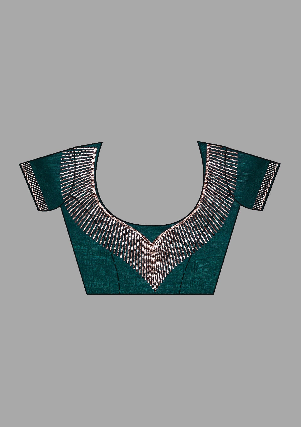 Teal Green Stonework (Gold) Georgette Saree