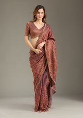 Copper Kashmiri Tissue Saree