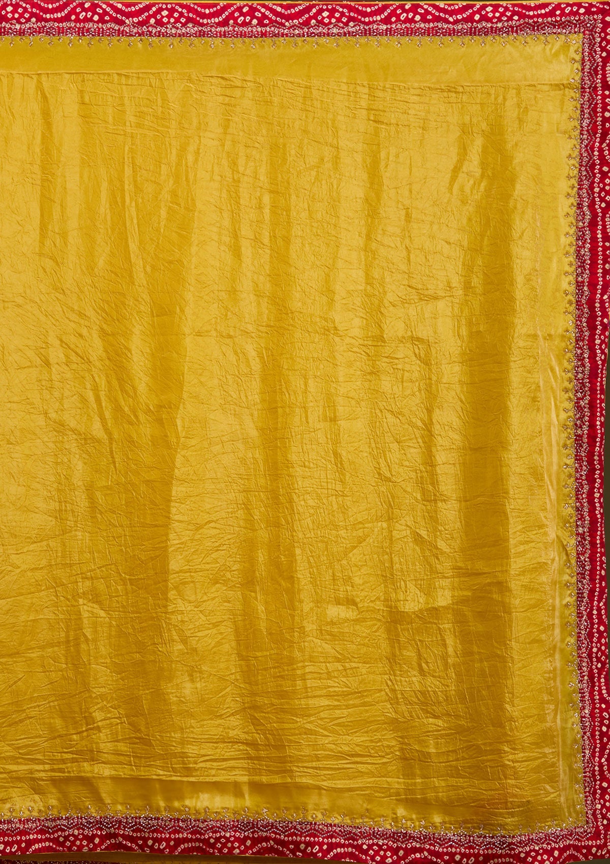 Mustard Printed Satin Saree