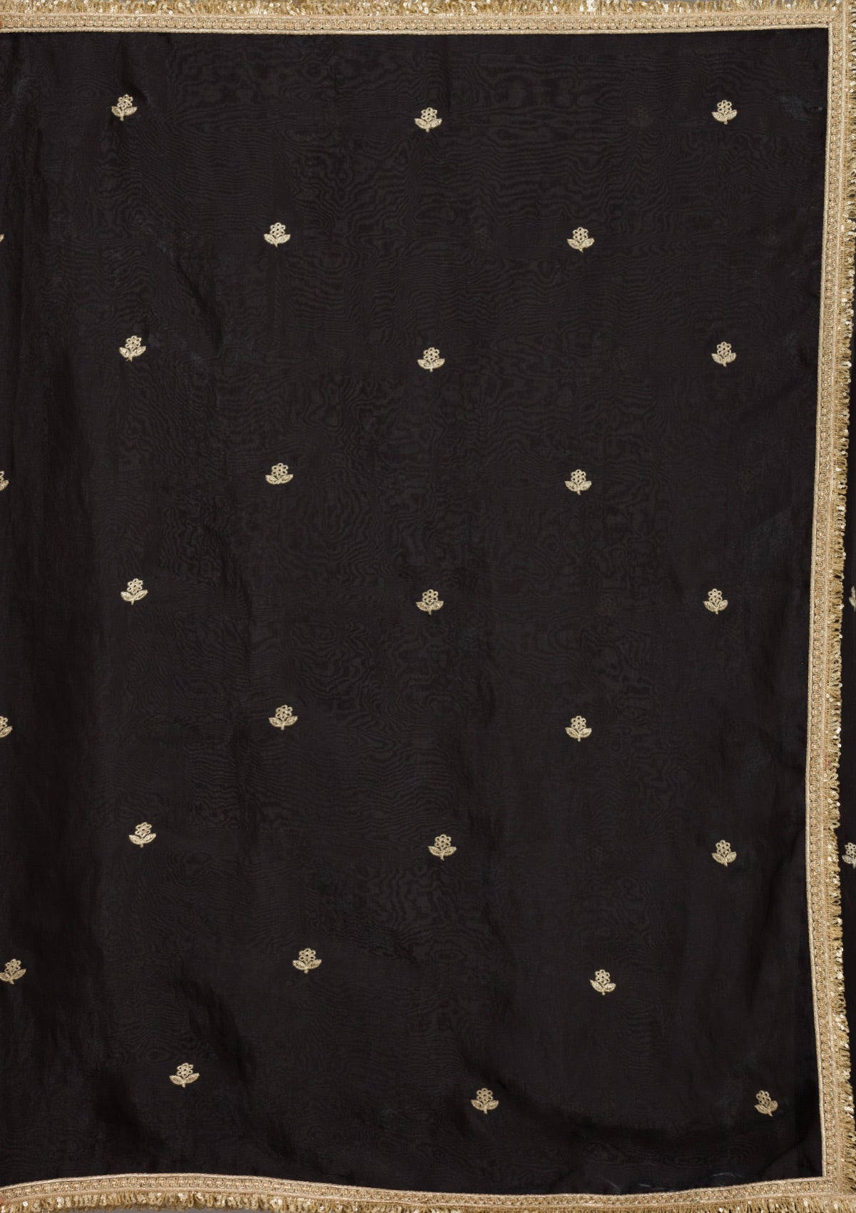 Black Stonework (Gold) Georgette Saree