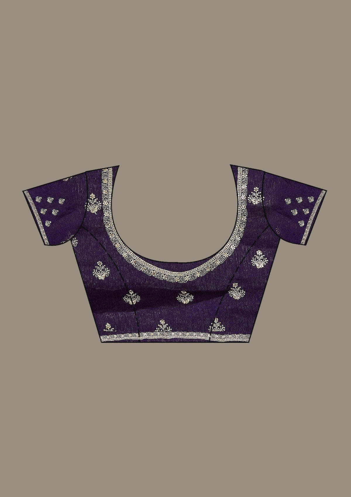 Purple Zariwork (Gold) Tissue Saree