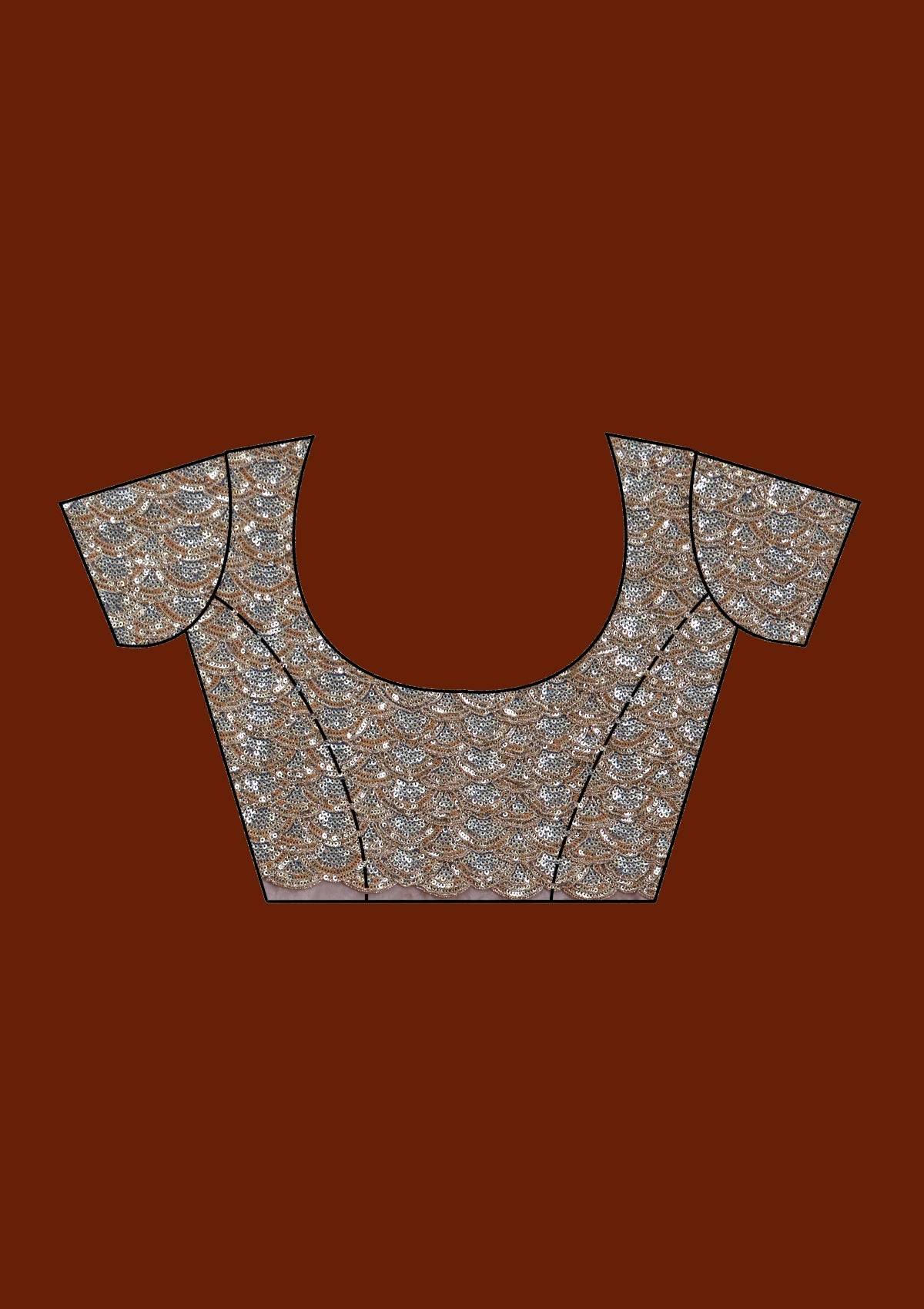 Grey Sequins Organza Saree