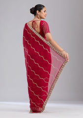 Rani Pink Sequins Georgette Saree