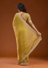 Mustard Zariwork (Gold) Tissue Saree