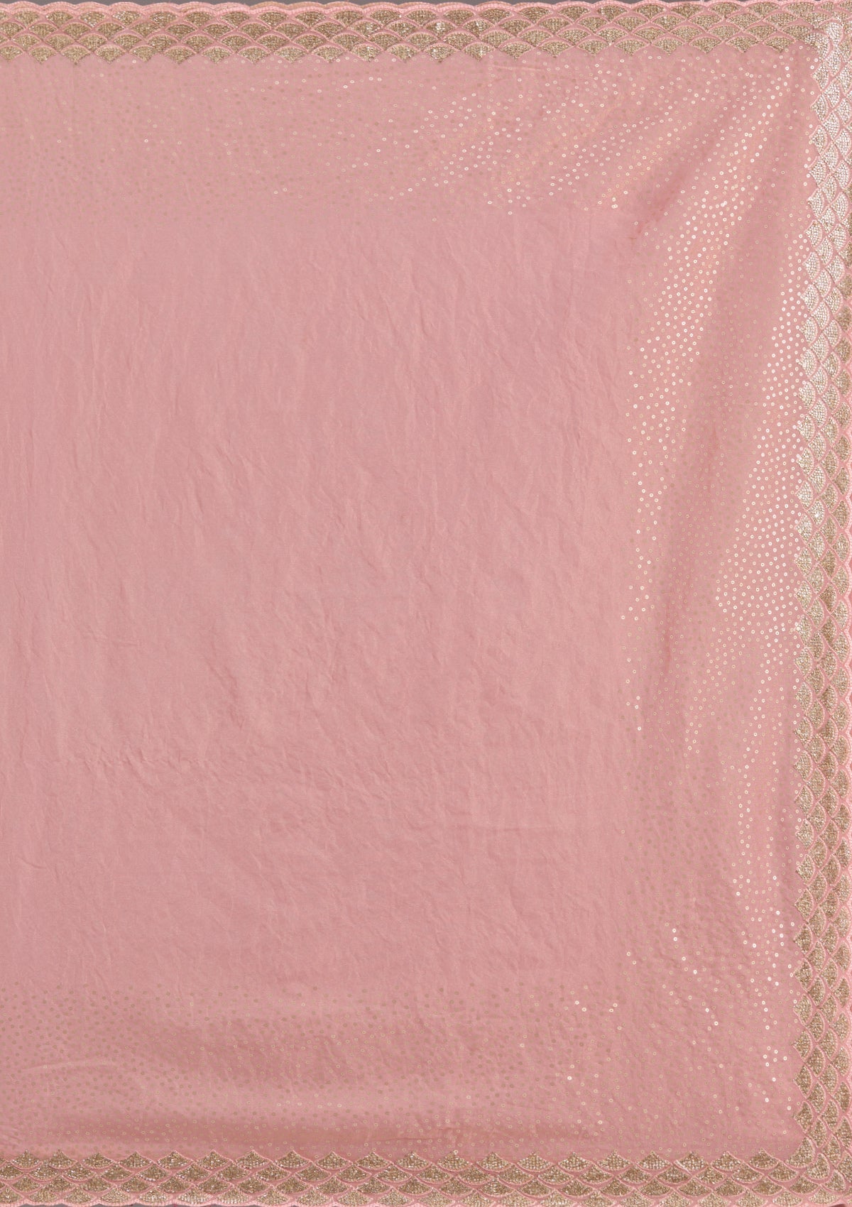 Baby Pink Sequins Tissue Saree