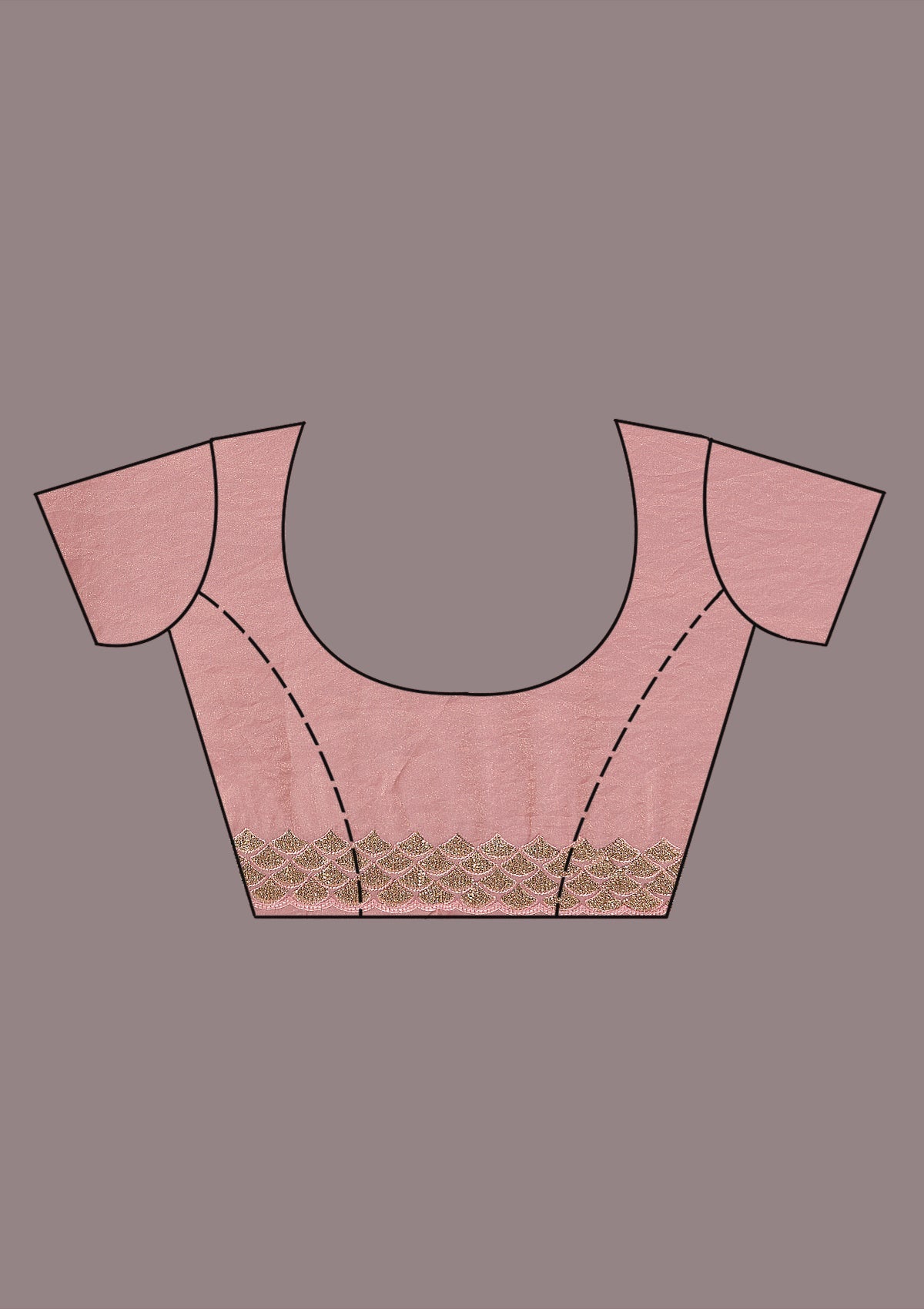 Baby Pink Sequins Tissue Saree