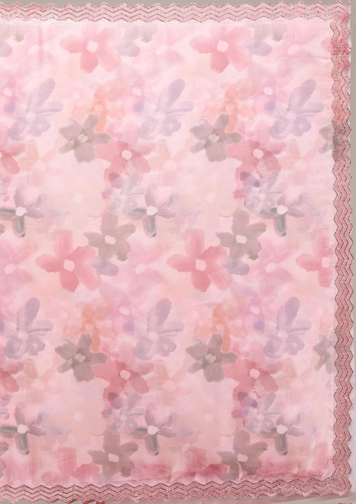 Baby Pink Stonework Satin Saree