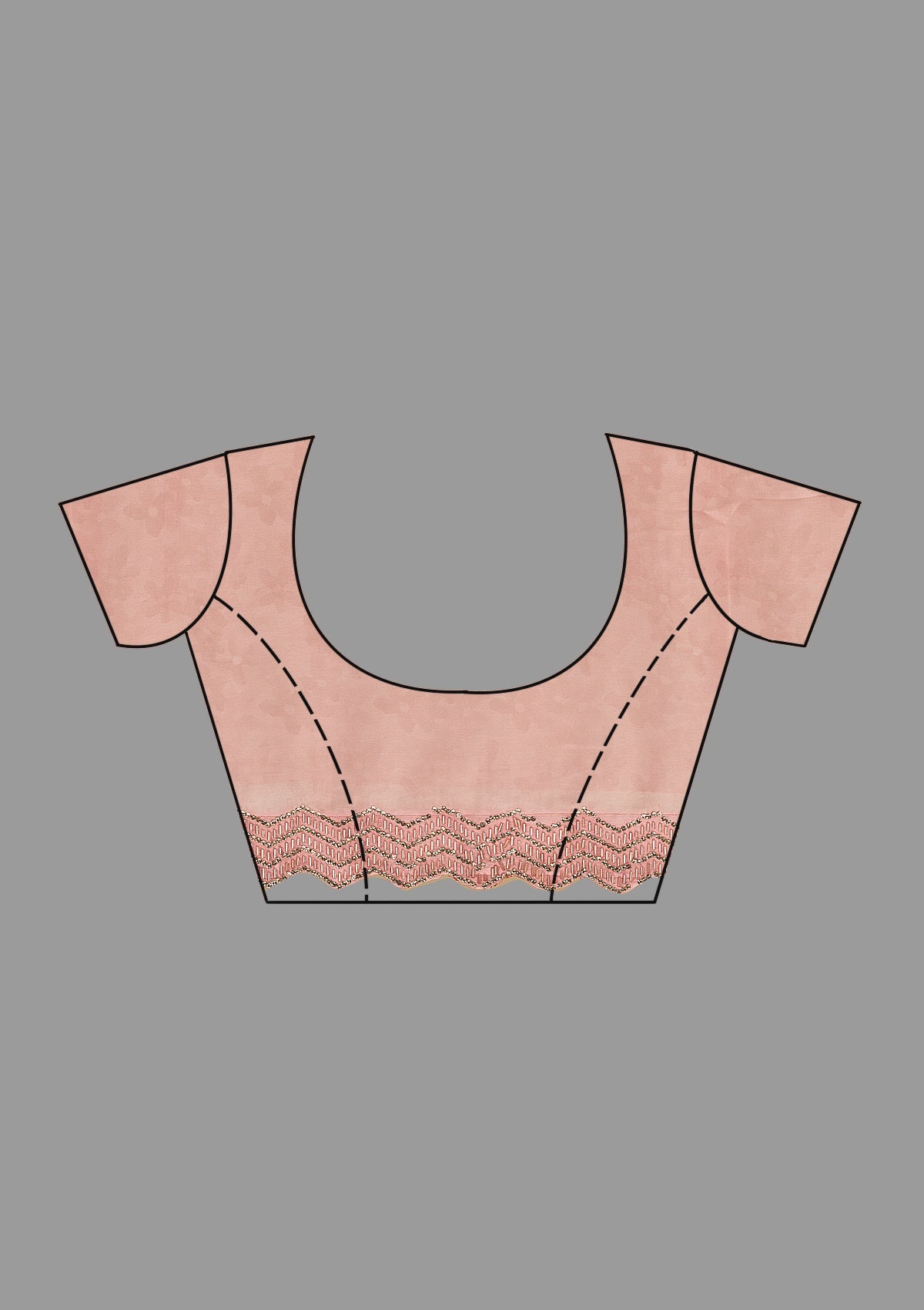 Baby Pink Stonework Satin Saree